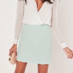 Missguided Mint Mini Skirt Sz 12